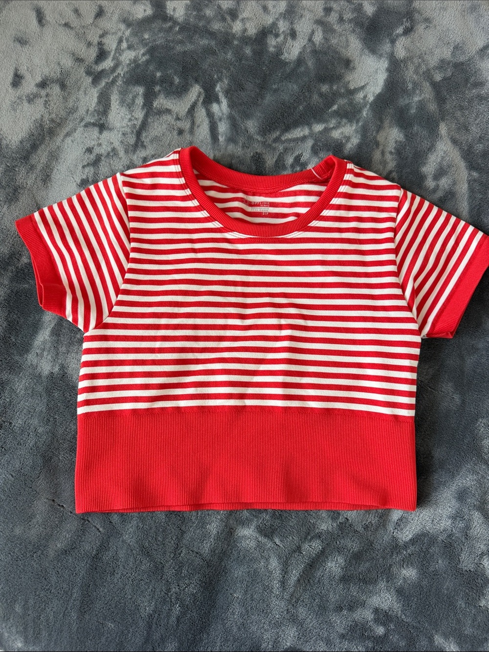 Kids Red & White Striped Short Sleeve Tee